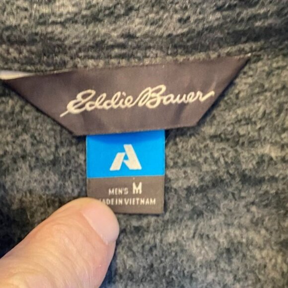 Eddie Bauer Men's First Ascent Full Zip Jacket Medium Heather Gray With Yellow A - Picture 3 of 10
